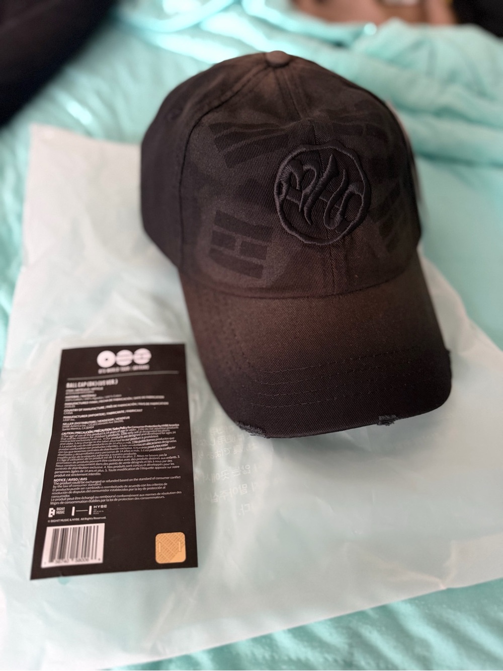 BTS Tour Merch - Official Black Embroidered Baseball Cap